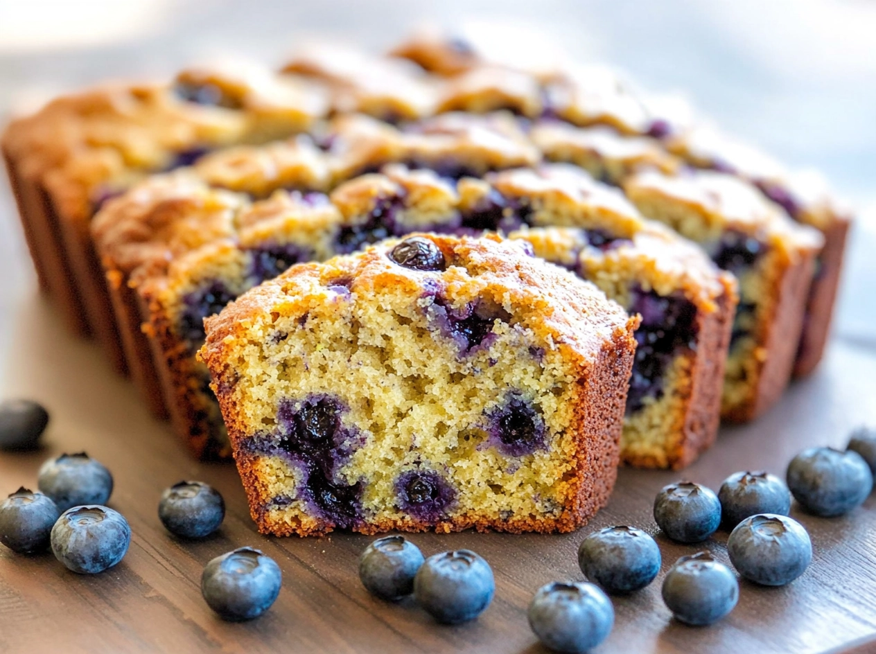 Sliced Blueberry Zucchini Bread