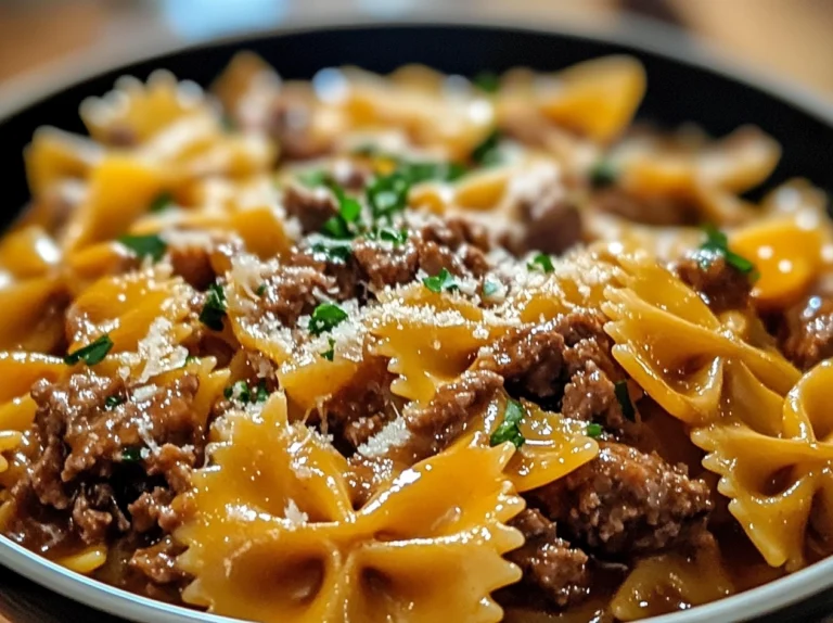 CHEESY BEEF AND BOWTIE PASTA IN GARLIC BUTTER-2