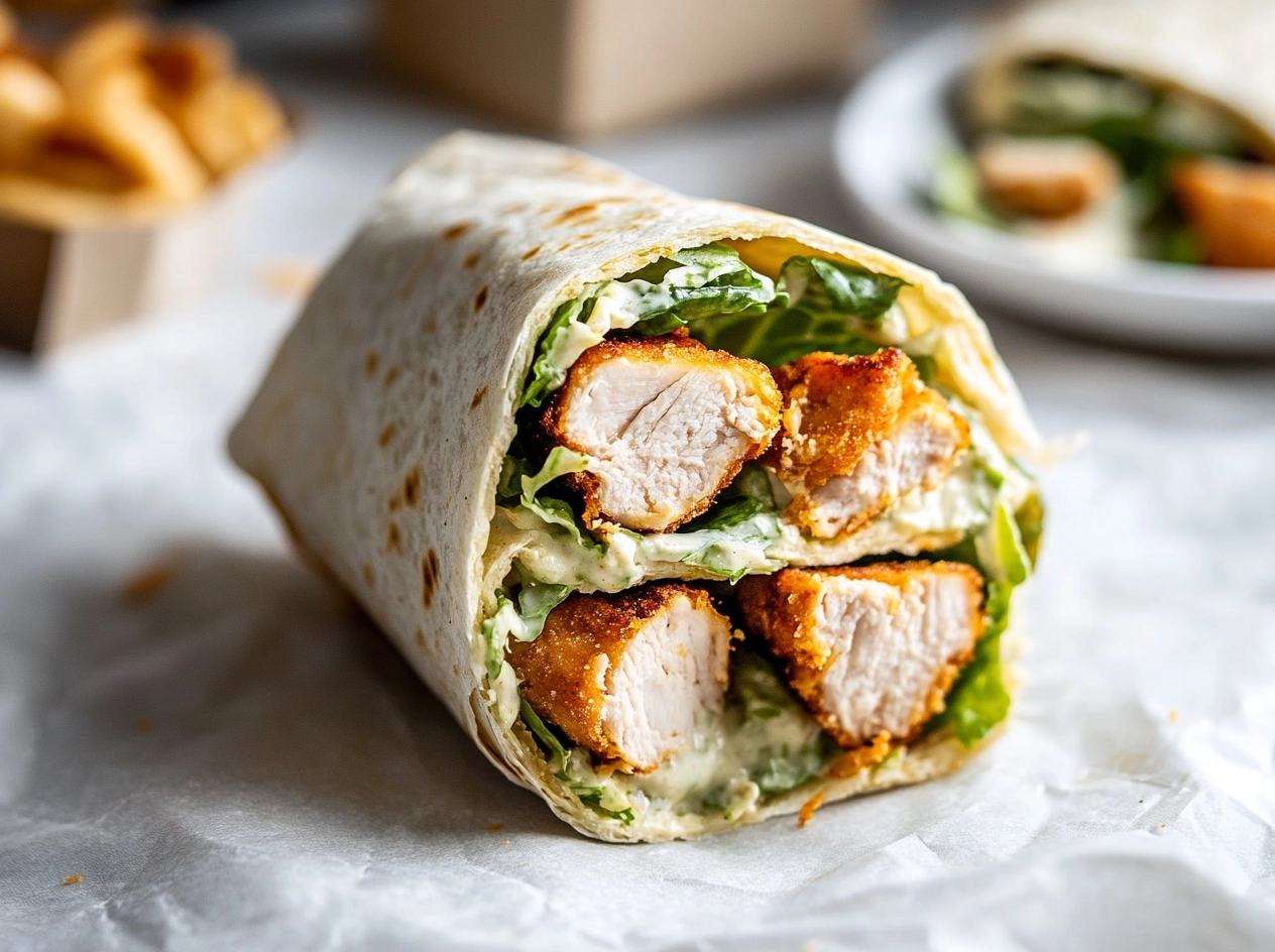 Preparing Chicken Caesar Wrap