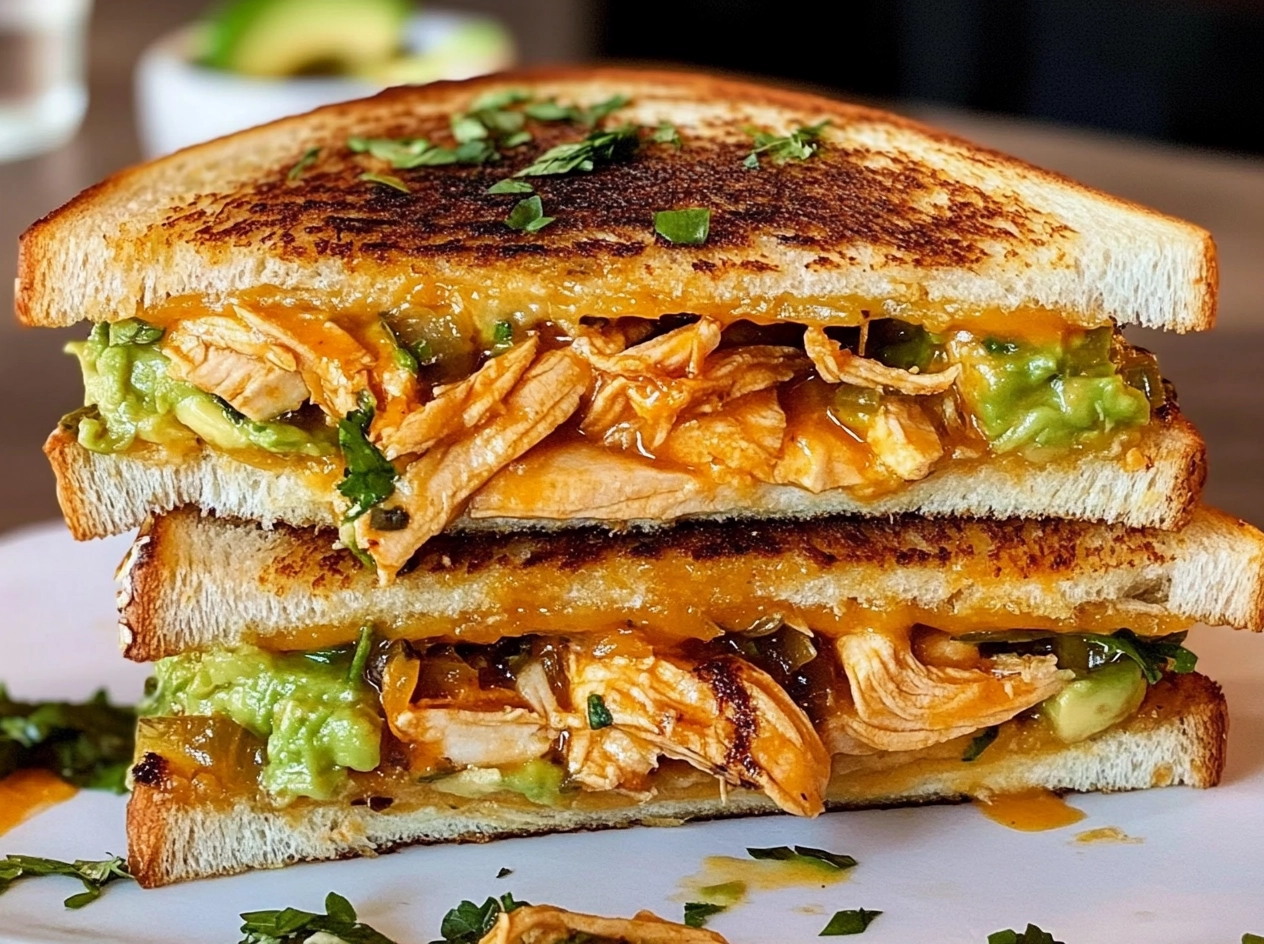 Chicken Avocado Melt Sandwich Cooking Process