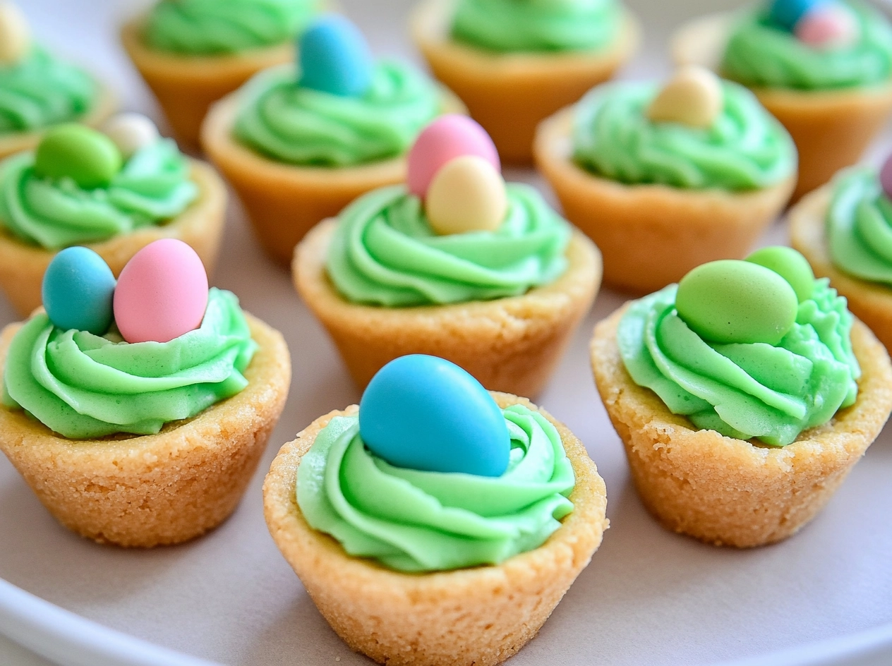 Assembling Easter Basket Sugar Cookie Cups