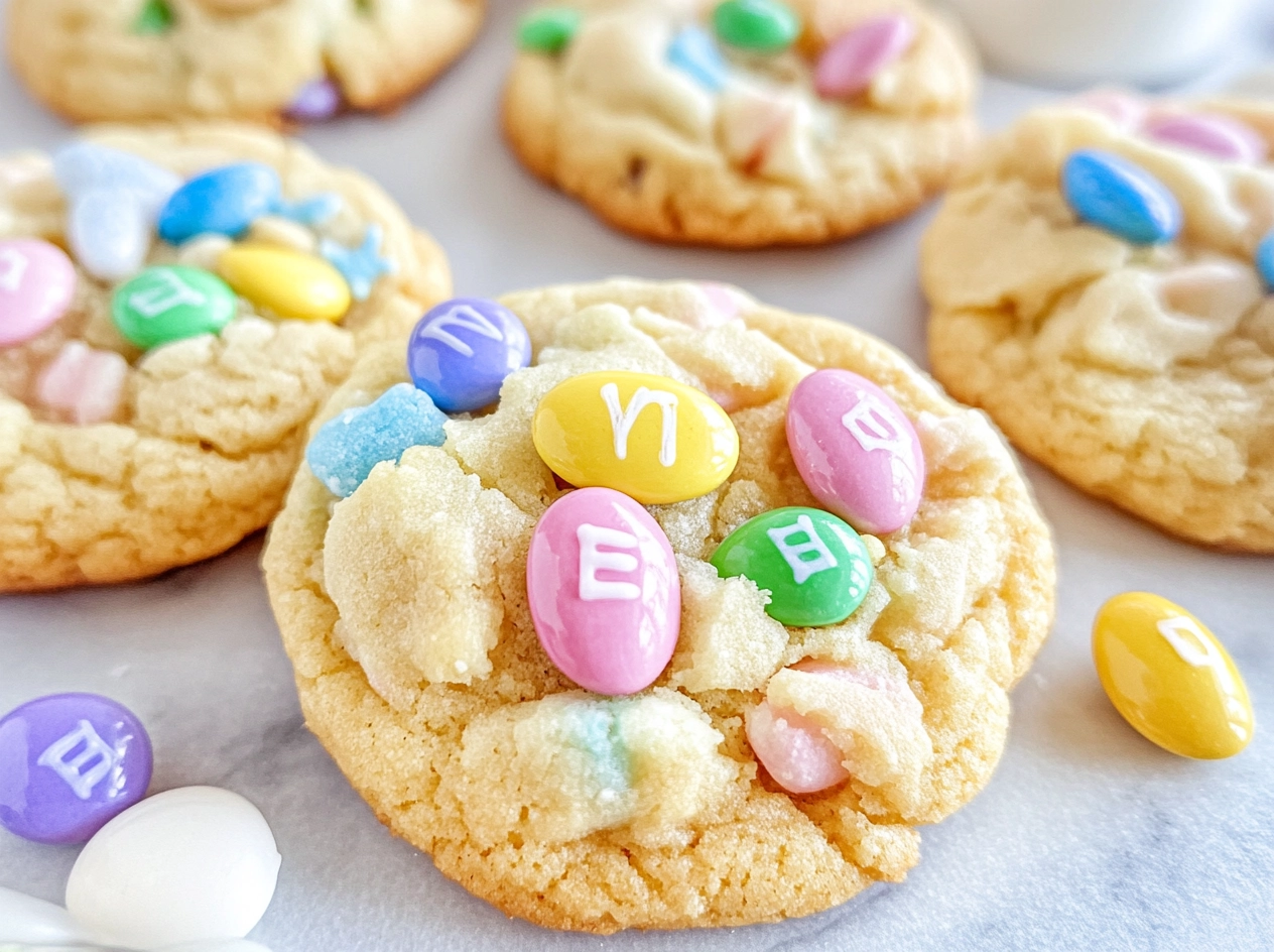 Cooling Easter M&M Cookies