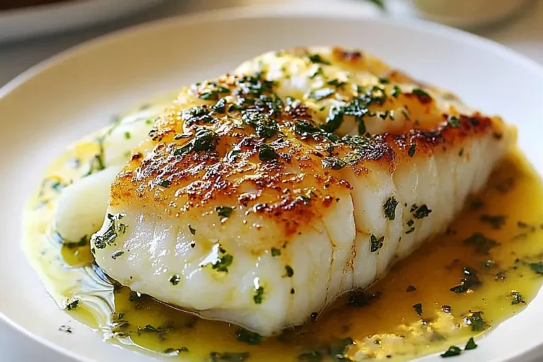 Golden Seared Cod with Herb Butter Sauce Recipe