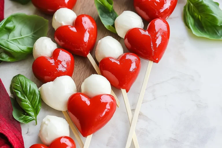Heart Shaped Valentine’s Caprese Skewers: A Romantic Appetizer