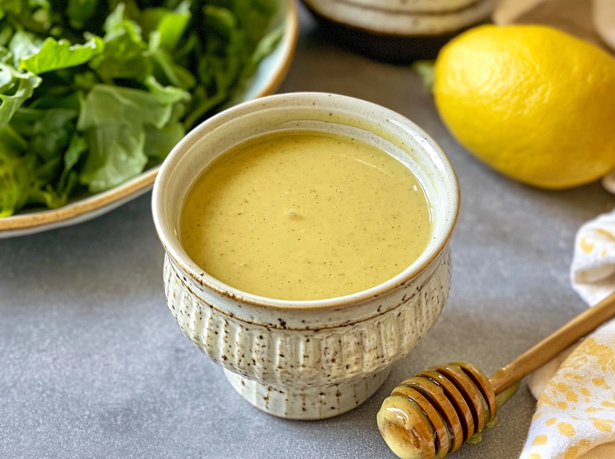 Making Honey Lemon Vinaigrette
