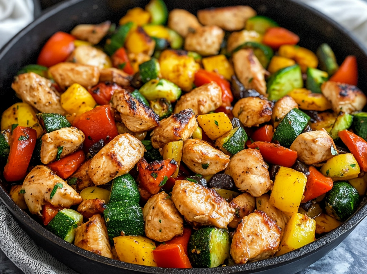 Healthy Chicken and Vegetables Skillet-2