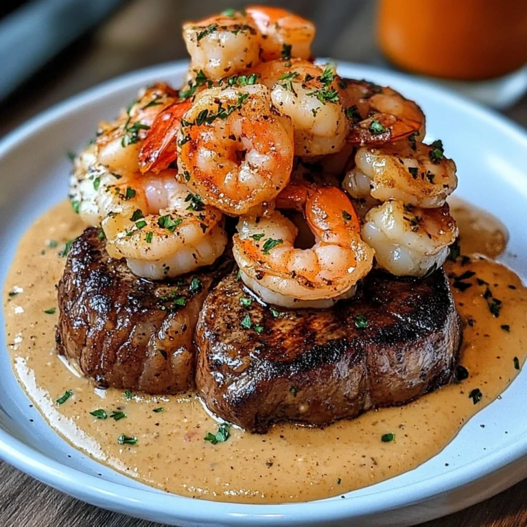 Steak with Creamy Cajun Shrimp Sauce