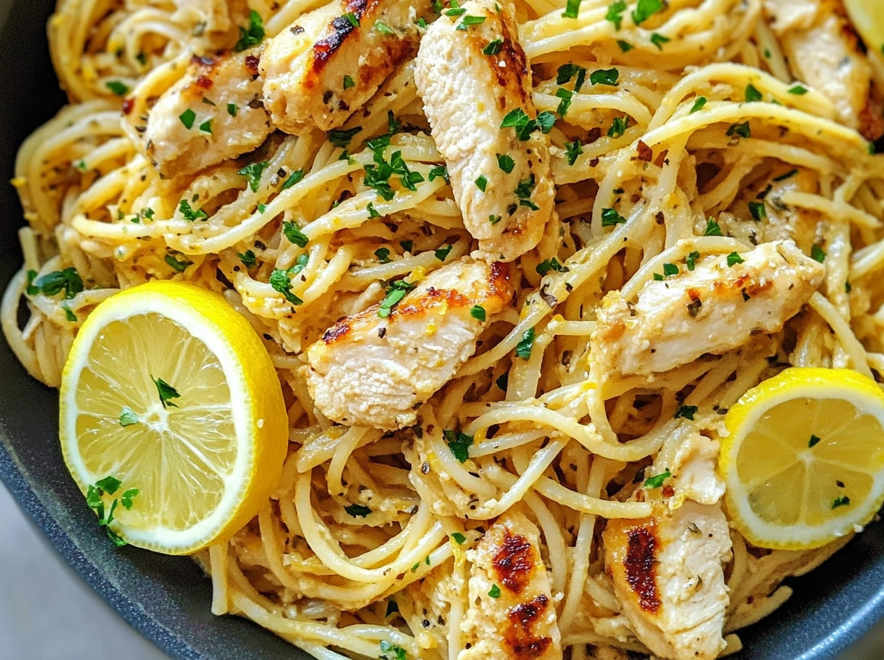 Lemon Chicken Pasta Presentation