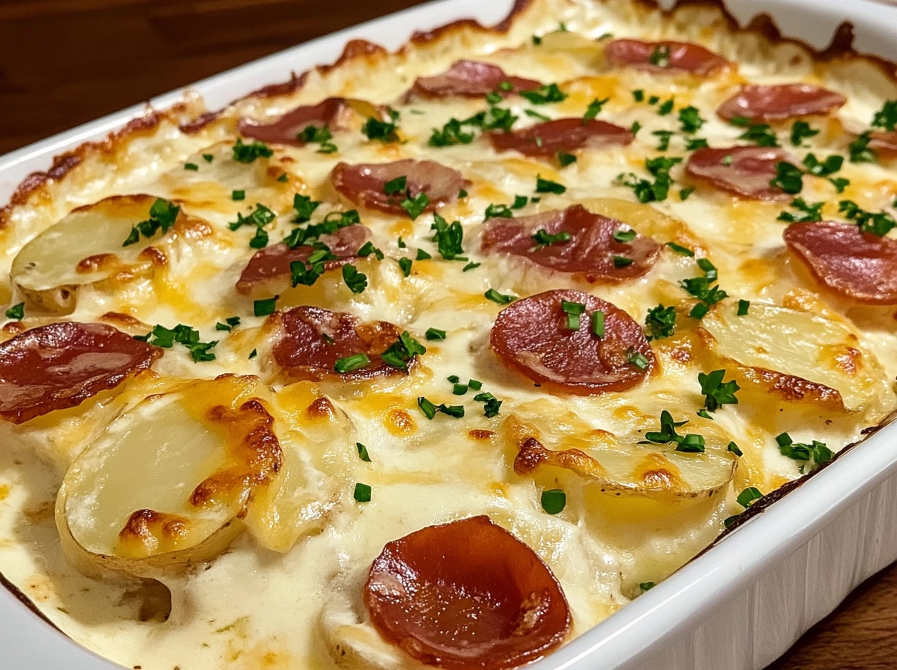 Served Loaded Scalloped Potatoes