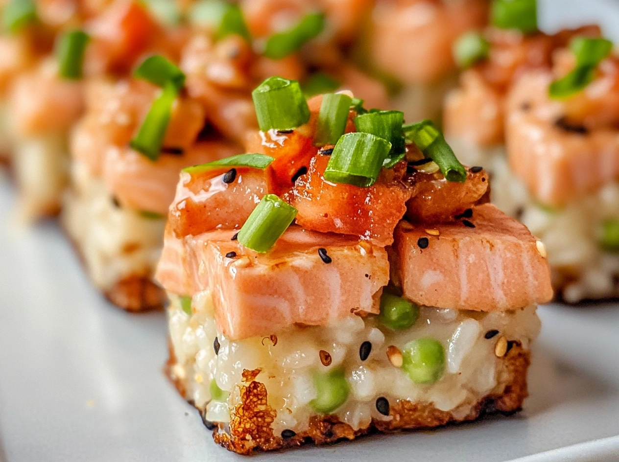 Preparing Salmon Crispy Rice