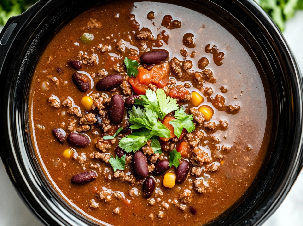 Delicious Slow Cooker Beef Chili