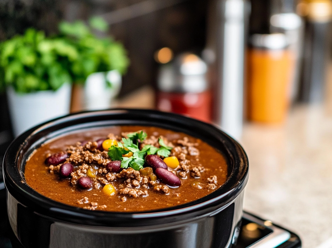 Slow Cooker Chili Cooking Process