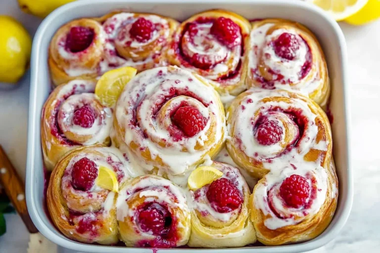 Overnight Raspberry Sweet Rolls with Lemon Cream Delight