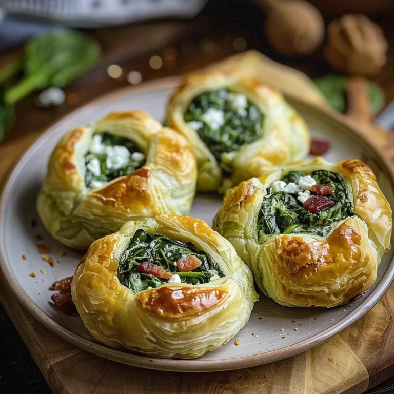Buttery Spinach Puffs with Feta and Bacon