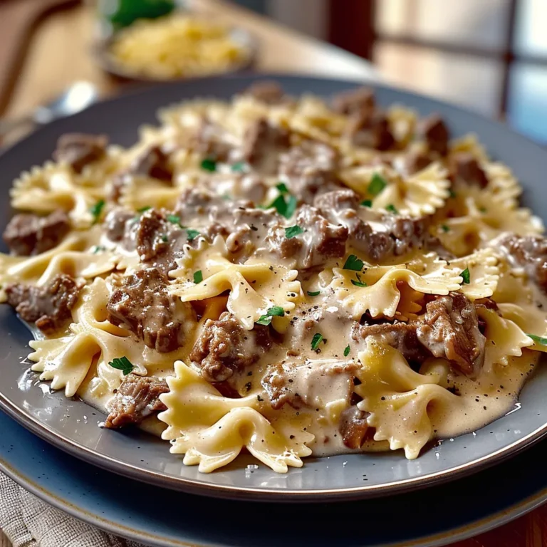 Beef Bowtie-Pasta with Alfredo Sauce: A Creamy Delight