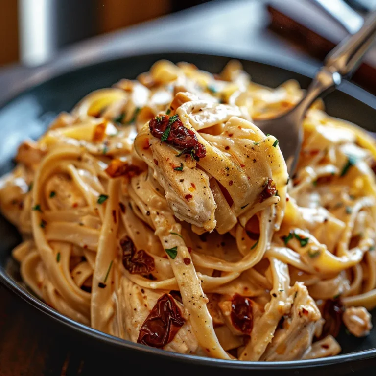 Creamy Sun-Dried Tomato and Chicken Fettuccine Recipe