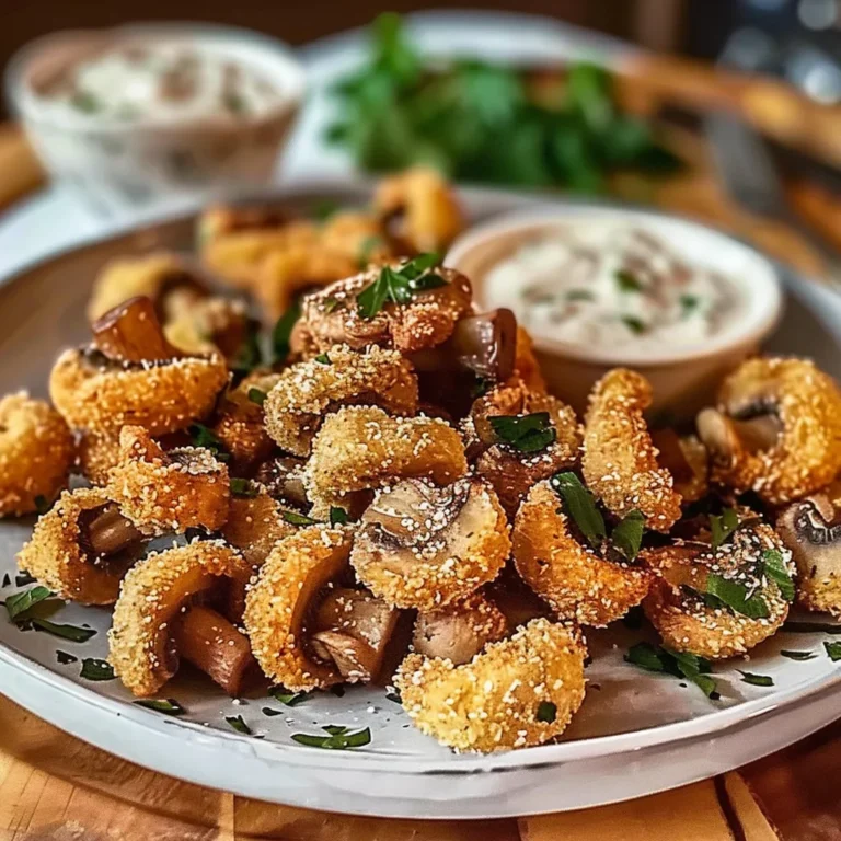 Crispy Fried Mushrooms with Cool Ranch Dip Recipe