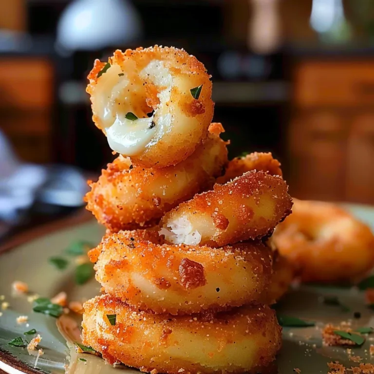 Cheesy Stuffed Mozzarella Onion Rings Recipe