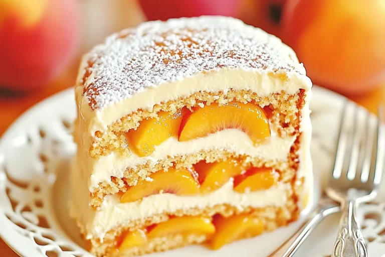 Brown Sugar Layer Cake with Peach Filling – A Delicious Treat