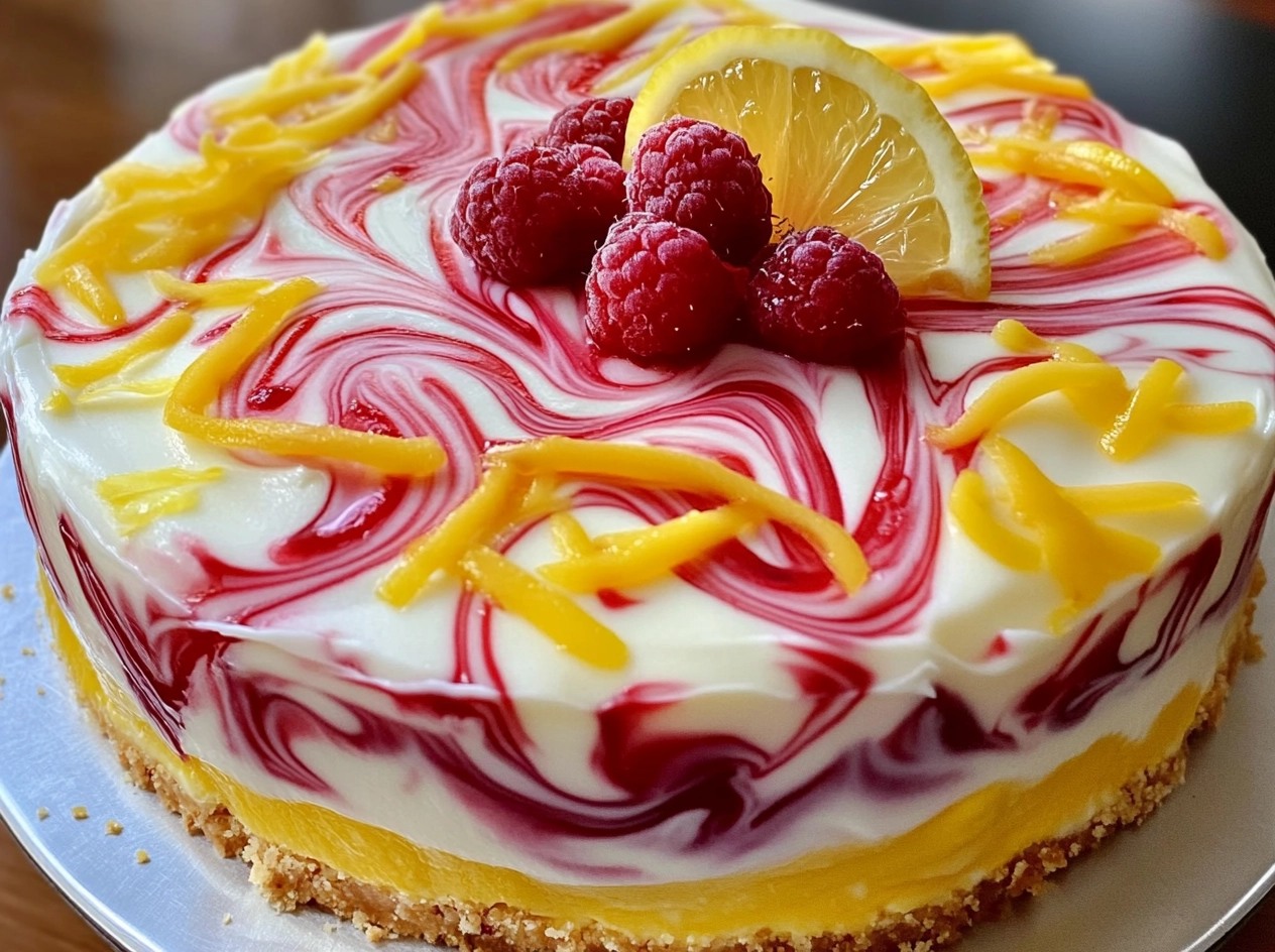 Raspberry Swirl in Cheesecake