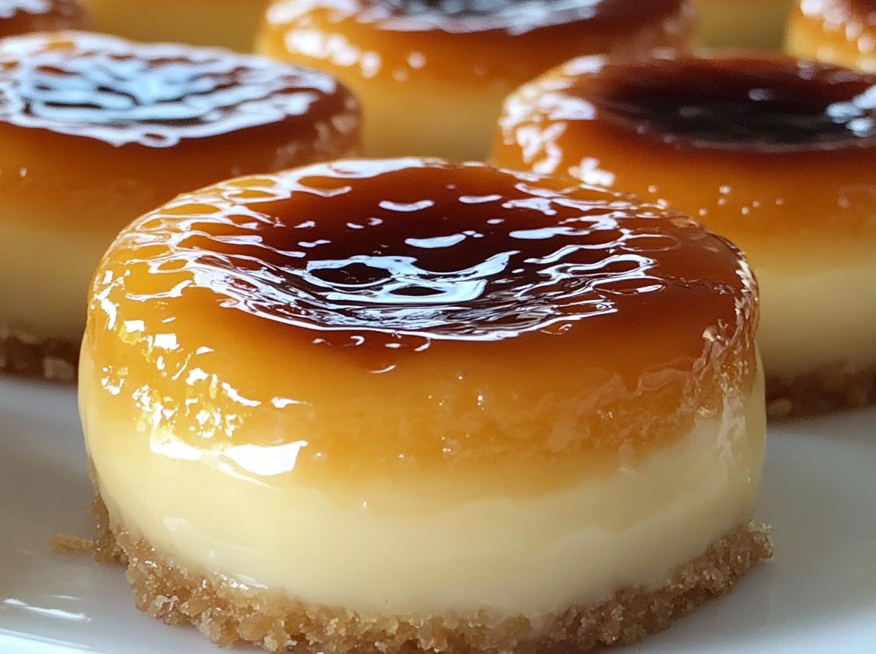 Deliciously Finished Mini Crème Brûlée Cheesecakes