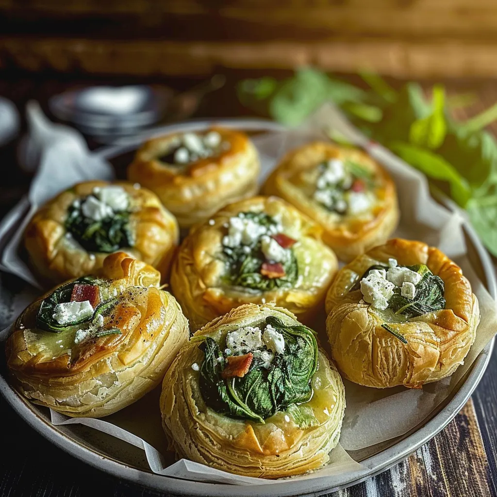 Tips for Buttery Spinach Puffs with Feta and Bacon