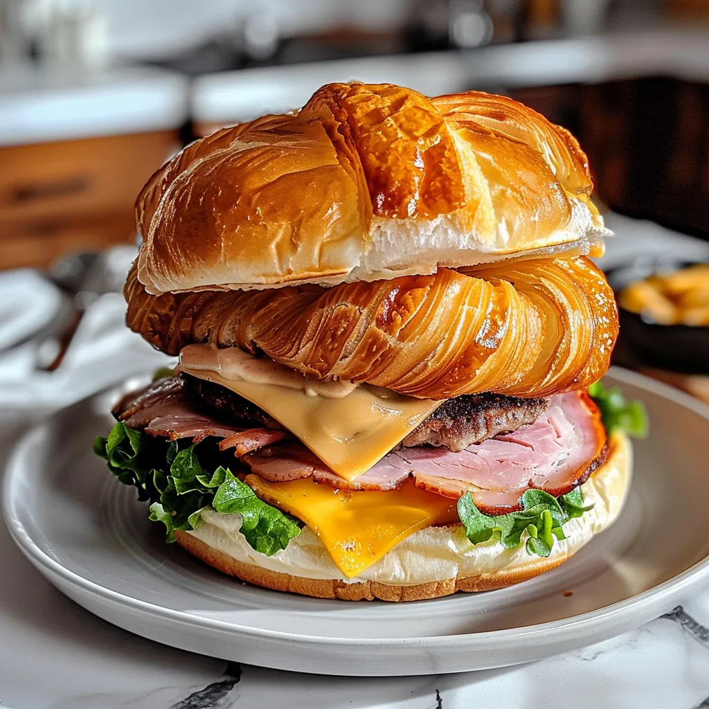 Tips for Ham & Cheese Frühstücksburger mit Laugen-Croissant-Bun