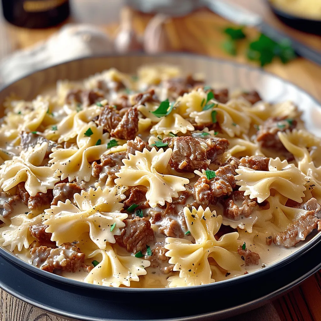 Tips for Beef Bowtie-Pasta with Alfredo Sauce
