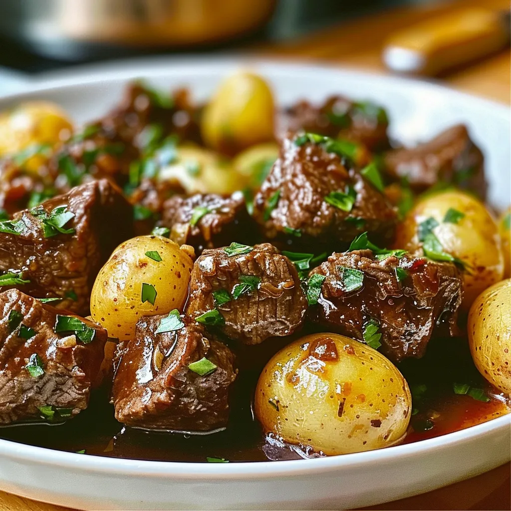 Tips for SLOW COOKER GARLIC BUTTER BEEF BITES AND POTATOES