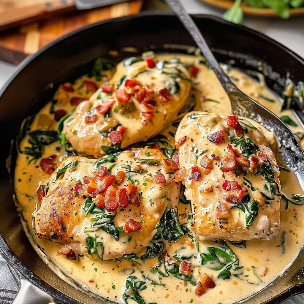 Tips for Creamy Garlic Chicken with Spinach and Bacon