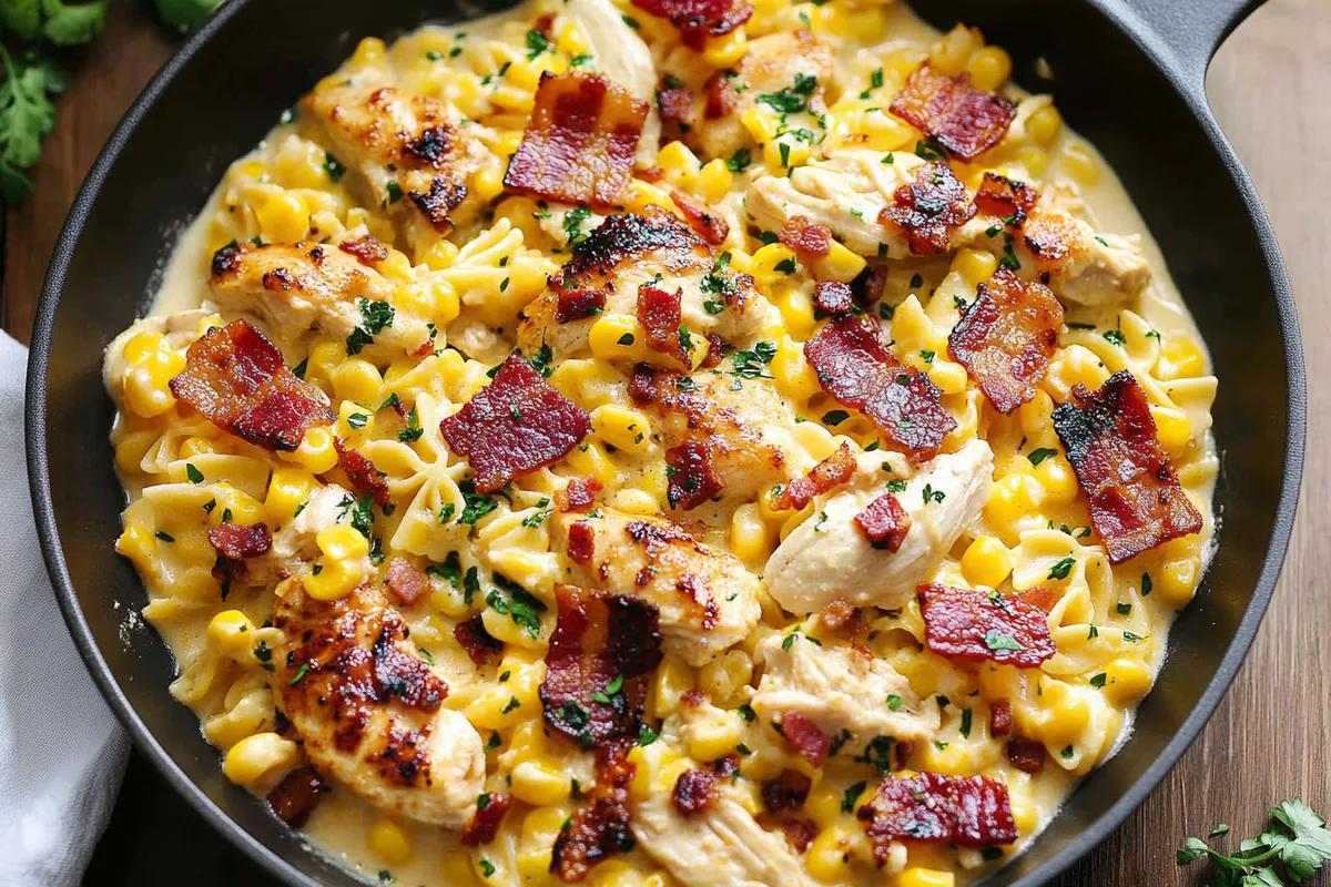 Tips for Creamy Chicken and Corn Pasta with Bacon