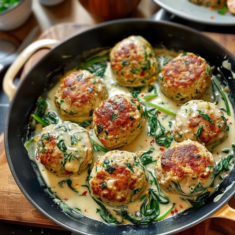 Creamy Spinach Turkey Meatballs