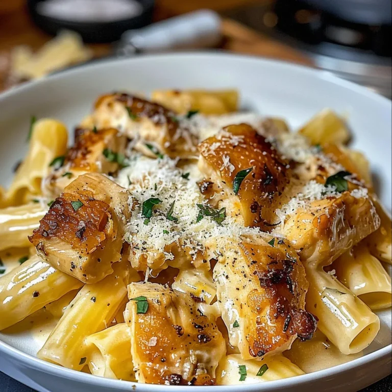 Garlic Butter Chicken with Rigatoni and Parmesan Delight