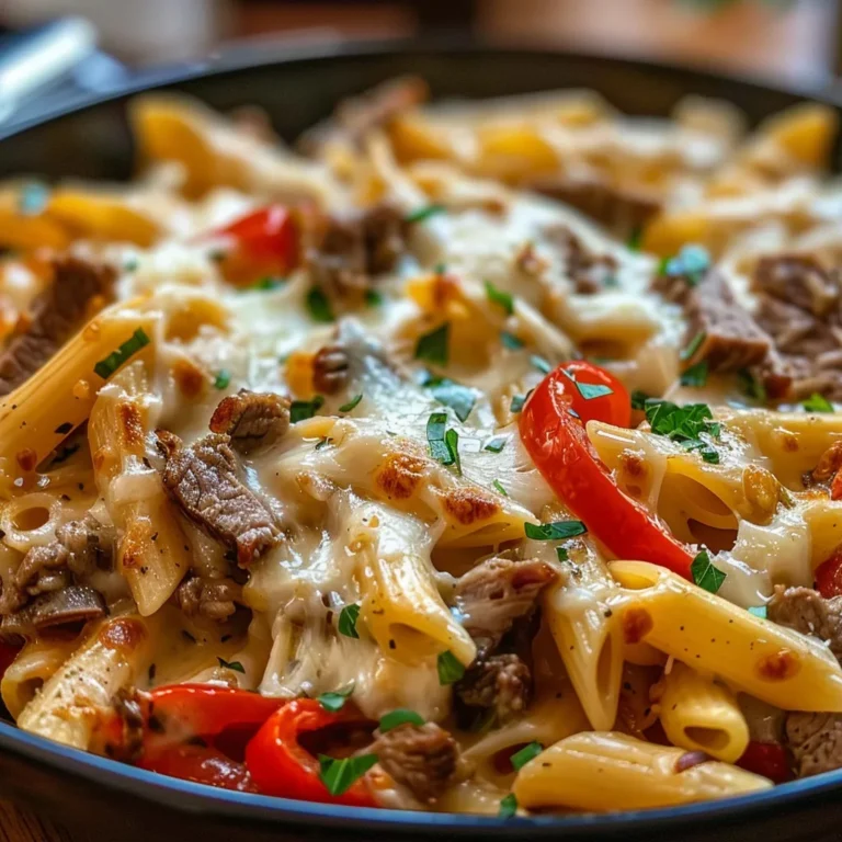 Philly Cheese Steak Pasta Recipe – Quick & Delicious