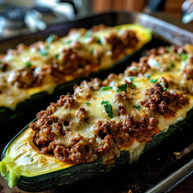 Ground Beef Stuffed Zucchini Boats – A Tasty Delight