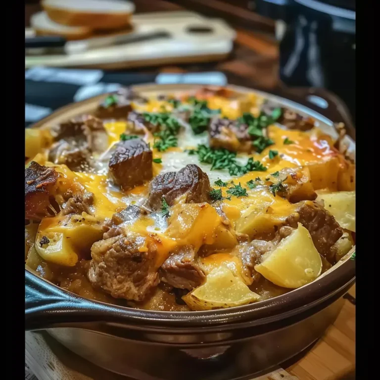 Slow Cooker Steak and Cheddar Potato Casserole Recipe