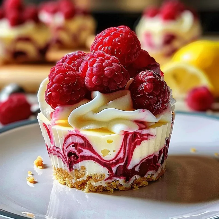 Luscious Lemon Raspberry Swirl Cheesecake Cups Recipe