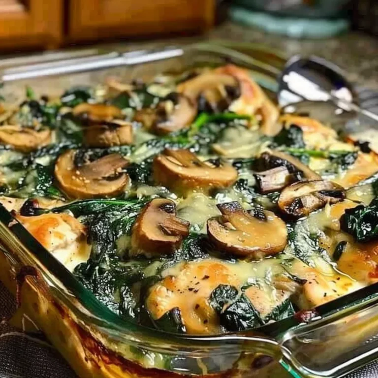 Chicken Spinach and Mushroom Low Carb Oven Dish Recipe