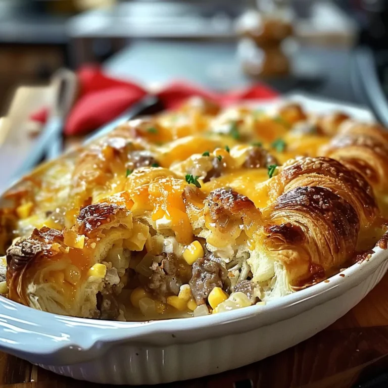 Overnight Croissant Breakfast Casserole – Easy & Delicious