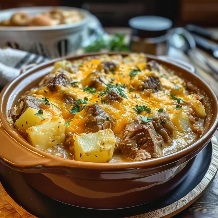 Slow Cooker Steak and Cheddar Potato Casserole Recipe