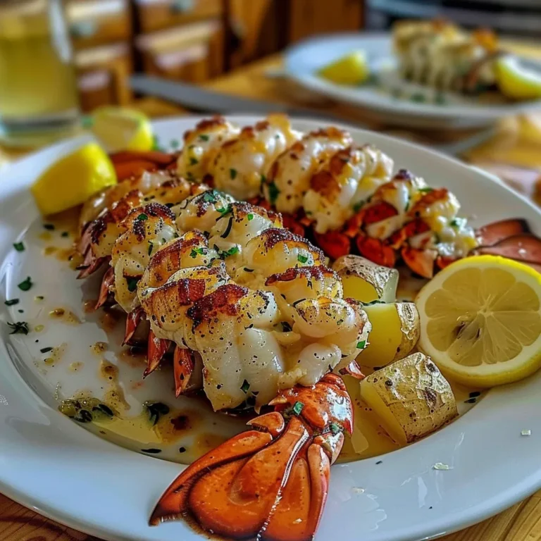 Lemon Garlic Lobster Tail with Parmesan Potatoes Delight