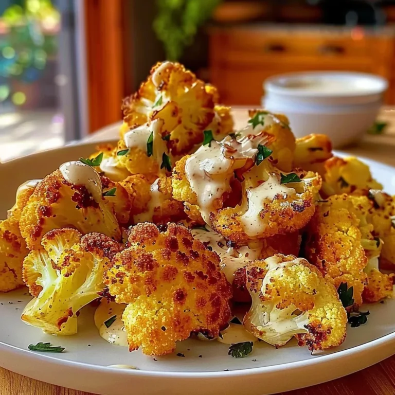 Crispy Baked Cauliflower Bites with Garlic Sauce Recipe