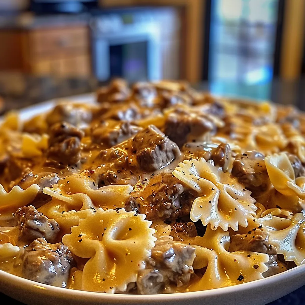 Tips for 狛 CREAMY BEEF AND BOWTIE PASTA