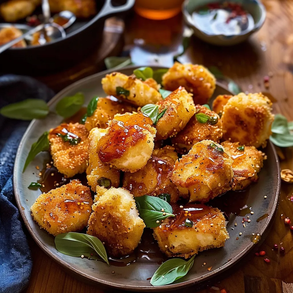 Tips for Oven Fried Halloumi Bites with Hot Honey.