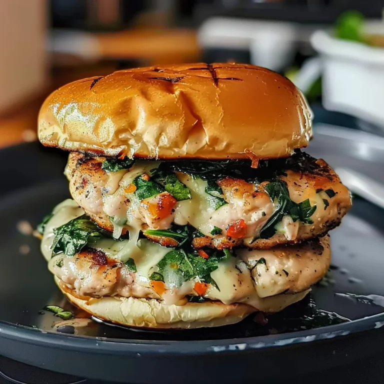 White Cheddar and Spinach Chicken Burgers Recipe