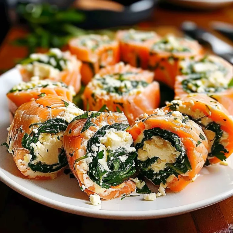 Spinach & Feta Stuffed Salmon Pinwheels Recipe