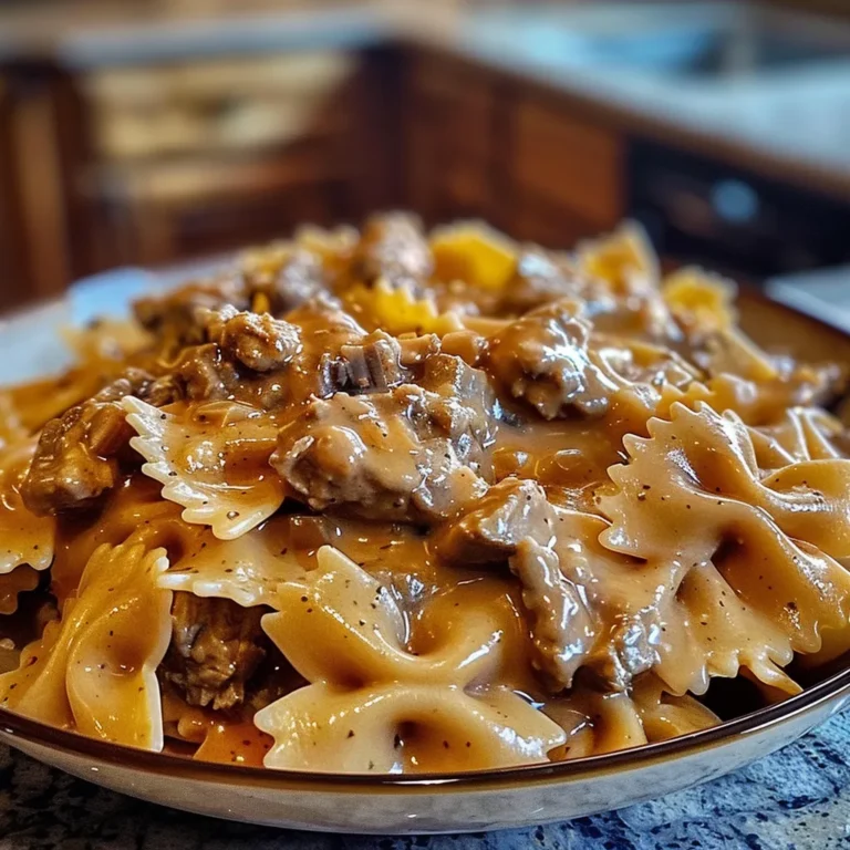 CREAMY BEEF AND BOWTIE PASTA: Easy & Delicious Recipe