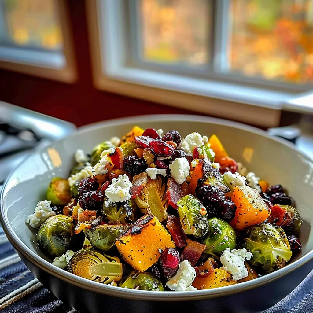 Tips for Roasted Brussels Sprouts and Butternut Squash with Bacon, Cranberries, and Feta