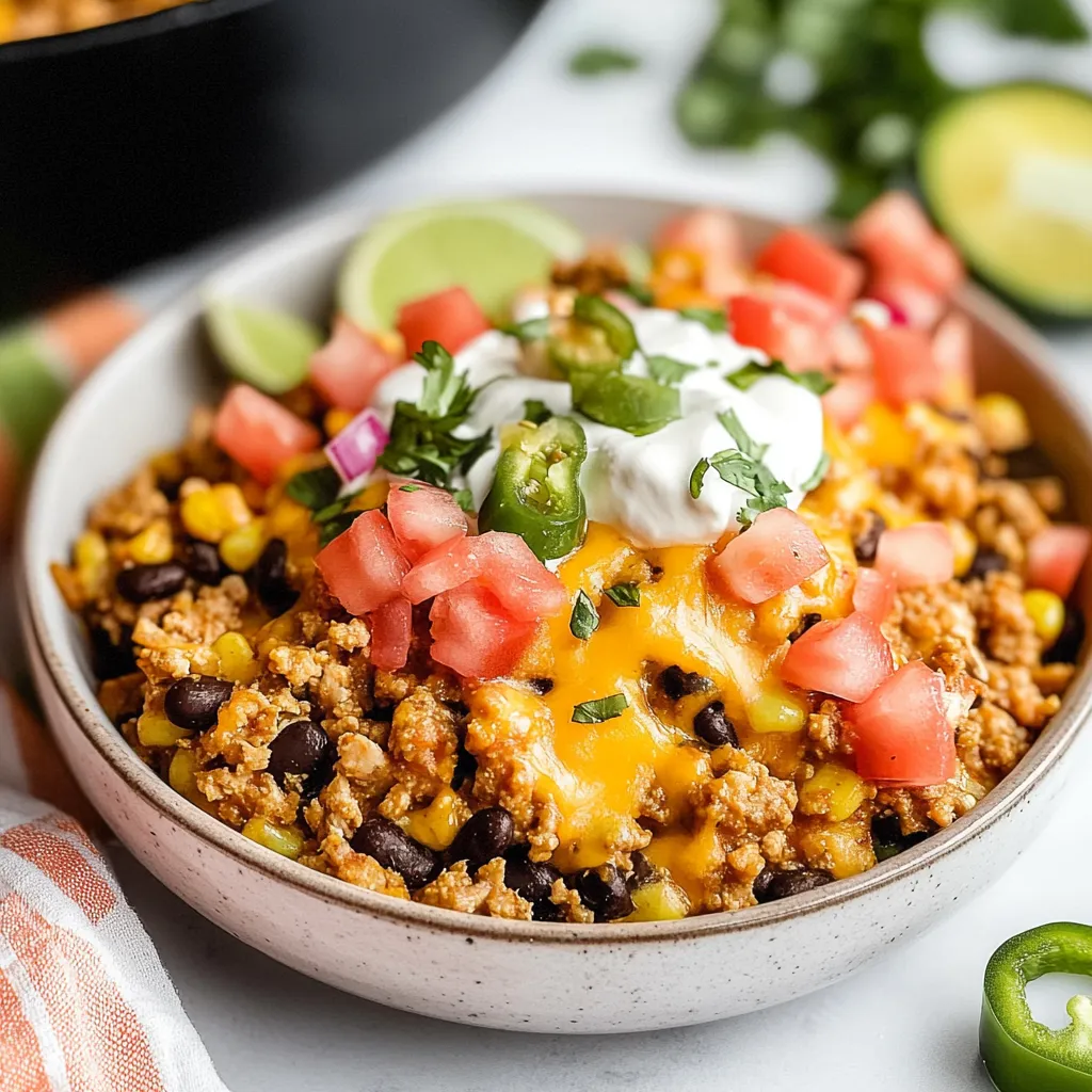 Tips for Cheesy Ground Turkey Taco Skillet