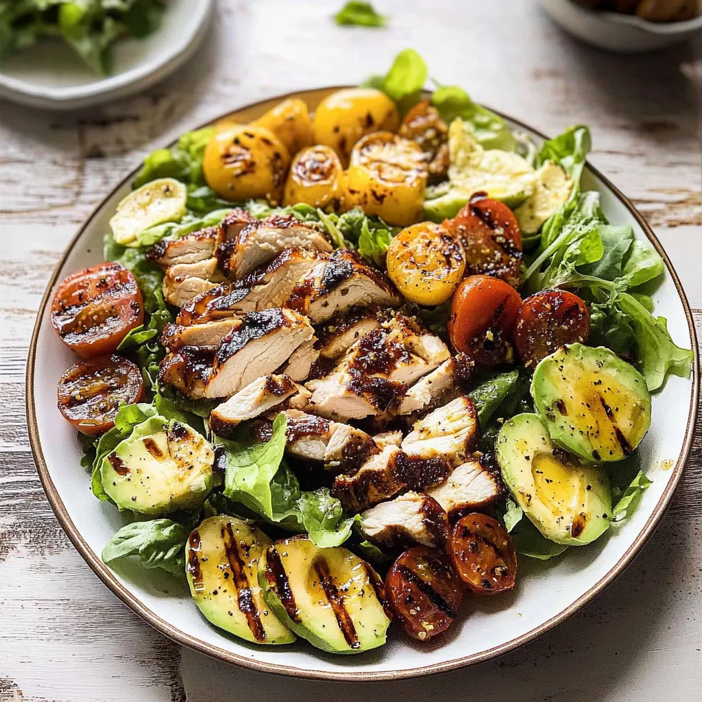 Tips for Grilled Balsamic Chicken Cobb Salad.